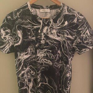 Men's Small SANDRO PARIS Smoke Marble Print Short Sleeve T-Shirt